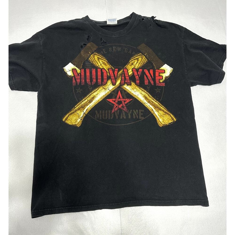 Mudvayne Graphic Band T Shirt XL Distressed Grunge Nu Metal Rock Black
